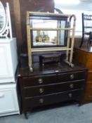 EDWARDIAN MAHOGANY DRESSING CHEST OF FOUR DRAWERS WITH SUPERSTRUCTURE WITH SWING MIRROR