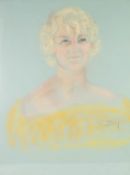 PERELTAY (Modern) PASTEL DRAWING Study of a lady with blonde hair Indistinctly signed lower right 24