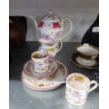 MINTON CHINA ?ASIATIC PHEASANT? PART COFFEE SET FOR TWO PERSONS, INCLUDING THE COFFEE POT (ONE