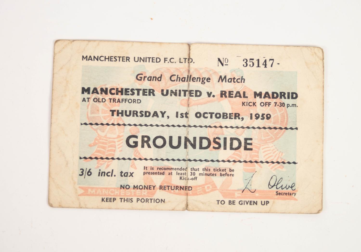 MANCHESTER UNITED v REAL MADRID, ?GRAND CHALLENGE MATCH?, THURSDAY 1ST OCTOBER, 1959, GROUNDSIDE