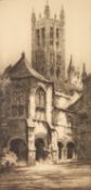 FIVE ARTIST SIGNED ETCHINGS: LOUIS WHIRTER ?Canterbury, 15 ¼? x 7 ¼? (38.7cm x 18.4cm) REGINALD