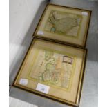 JOHN SELLERS, TWO SMALL ANTIQUE MAPS ?LANCASHIRE? AND ?CHESHIRE?, FRAMED