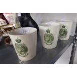 THREE ROYAL DOULTON EARLY 20TH CENTURY ROYAL COMMEMORATIVE CHINA BEAKERS