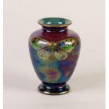 WALTER SLATER FOR SHELLEY, LUSTRE GLAZED CHINA VASE, of footed ovoid form, painted in colours and