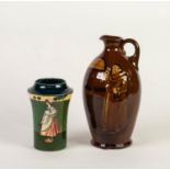 C. WILLMAN & Co (The Foley) INTARSIA POTTERY SMALL VASE printed and enamelled with Dutch male and