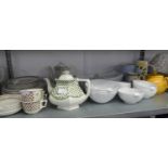 AN ADAMS 'SHARON' PART TEA AND DINNER WARES AND AN ADAMS 'LINCOLN GREEN' TEA POT AND OTHER ITEMS