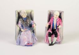 PAIR OF ROYAL DOULTON (Burslem) FIGURES Darby and Joan, HN 1427 and HN 1422 respectively (chip to