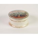 VICTORIAN PRATTWARE POT LID - Royal Harbour, Ramsgate, (the base with aged chip and cracks)