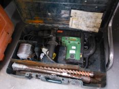 HITACHA DH40MB HAMMER DRILL, IN CASE WITH CABLE AND TRANSFORMER