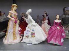 NINE ROYAL DOULTON CHINA FIGURES VARIOUS TO INCLUDE; ELAINE, SUNDAY BEST, SWEET ANNE, CHARLOTTE,