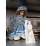 ROYAL DOULTON 'LOVE EVERLASTING' FIGURE AND A MODERN DOLL (2)