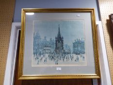 BOB RICHARDSON ARTIST SIGNED LIMITED EDITION COLOUR PRINT Oxford Road, Manchester, (595/800) 14? x