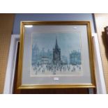 BOB RICHARDSON ARTIST SIGNED LIMITED EDITION COLOUR PRINT Oxford Road, Manchester, (595/800) 14? x