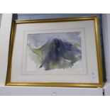 DEIDRE LOXLEY ELLAM WATERCOLOUR DRAWING ?Great Gable & the Napes? Signed and titled 9 ½? x 13 ¾?