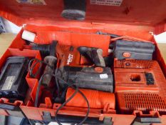 HILTI TEGA ELECTRIC CORDLESS HEAVY DUTY HAMMER DRILL, IN CASE