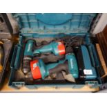 MAKITA SMALLER CORDLESS ELECTRIC DRILL KIT WITH CHARGER AND THREE BATTERIES