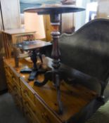 19TH CENTURY MAHOGANY CIRCULAR TOPPED TRIPOD TABLE, 1?7? DIAMETER