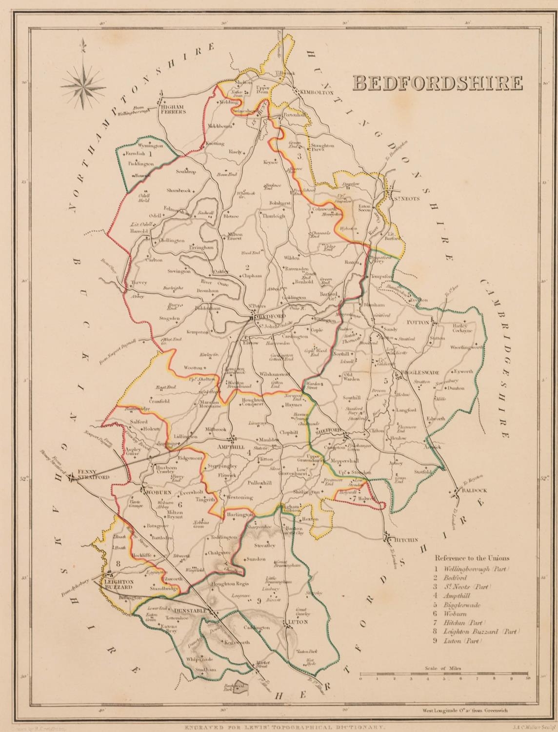 JOSHUA ARCHER c. 1845, ANTIQUE MAP, NORTH RIDING OF YORKSHRE, 7in x 9in (18 x 23cm), mounted and - Image 2 of 2