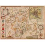 CHRISTOPHER SAXTON, PUBLISHED BY JOHN SPEEDE 1610 HAND-COLOURED ANTIQUE MAP 'WORCESTERSHIRE', with