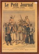 LE PETIT JOURNAL - ILLUSTRATED SUPPLEMENT, FRONT PAGE L'Armee Coloniale, framed together with a