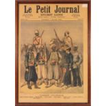 LE PETIT JOURNAL - ILLUSTRATED SUPPLEMENT, FRONT PAGE L'Armee Coloniale, framed together with a