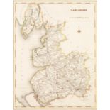 ANTIQUE HAND COLOURED MAP OF LANCASHIRE LEWIS: CREIGHTON and WALKER 12? x 9 ¼? (30.5cm x 23.5cm)