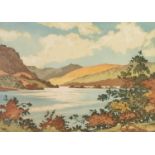 JAMES PRIDDEY AQUATINT PRINTED IN COLOUR Bassenthwaite and Haweswater Lake Both signed and titled in