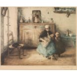 JAMES CHARLES? ARTIST SIGNED ETCHING IN COLOURS ?Humble French Interior? 13? x 17? (33cm x 43.2cm)