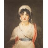 ELLEN JOWETT AFTER THOMAS LAWRENCE MEZZOTINT ENGRAVING PRINTED IN COLOUR Mrs Siddons Signed in