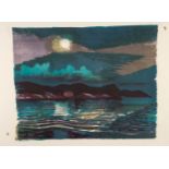 NORMAN JAQUES (1922-2014) TWO UNSIGNED AND UNTITLED COLOUR PRINTS Moelfre, Anglesey 22? x 26 ½? (