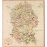 J. CARY 1801, HAND-COLOURED ANTIQUE MAP OF WILTSHIRE, 21in x 19in (54 x 48cm), framed, (Provenance