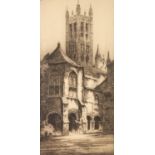 FIVE ARTIST SIGNED ETCHINGS: LOUIS WHIRTER ?Canterbury, 15 ¼? x 7 ¼? (38.7cm x 18.4cm) REGINALD