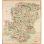 J. CARY 1801, HAND-COLOURED ANTIQUE MAP OF HAMPSDHIRE WITH ISLE OF WIGHT, 21in x 19in (54 x 48cm),