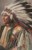 AMERICAN SCHOOL  TWO GOUACHE DRAWINGS  Portraits of Native American Indian Chiefs  14 3/4" x 9 3/
