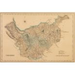 NEELE & SON ANTIQUE HAND COLOURED MAP OF CHESHIRE 11? X 16 ¼? (28cm x 41.2cm)