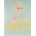 PERELTAY (Modern) PASTEL DRAWING Study of a lady with blonde hair Indistinctly signed lower right 24