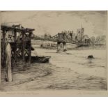 H. B. ANDREWS ARTIST SIGNED ORIGINAL ETCHING Lambeth Bridge and Palace Signed, titled and dated (