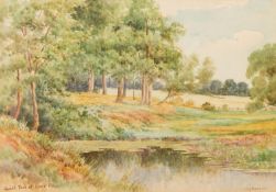 O.H. THOMAS PAIR OF WATERCOLOUR DRAWINGS ?Quiet Pool at Carr Mill? Country Residence Signed 10? x