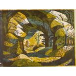 NORMAN JAQUES (1922-2014) TWO UNSIGNED AND UNTITLED COLOUR PRINTS Woodland Path 20 ¾? X 23? (52.