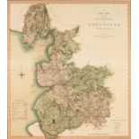 C. SMITH 1801, HAND-COLOURED ANTIQUE MAP, 'A New Map of the County Palatine of Lancashire', 19 1/2in