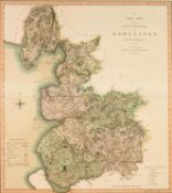 C. SMITH 1801, HAND-COLOURED ANTIQUE MAP, 'A New Map of the County Palatine of Lancashire', 19 1/2in