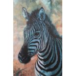 ROLF HARRIS (b. 1930) ARTIST SIGNED LIMITED EDITION COLOUR PRINT ON DELUXE CANVAS ?Young Zebra?, (