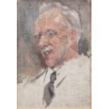 HARRY RUTHERFORD (1903 - 1985) OIL PAINTING ON BOARD Portrait of Mr Bottomley Unsigned but titled