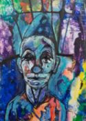 JOSE CHRISTOPHERSON (1914 - 2014) MIXED MEDIA ON PAPER A circus clown Signed lower right 20 3/4in