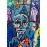 JOSE CHRISTOPHERSON (1914 - 2014) MIXED MEDIA ON PAPER A circus clown Signed lower right 20 3/4in