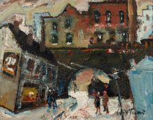 WILLIAM TURNER (1920 - 2013) OIL PAINTING ON BOARD The Cake Shop, Stockport Signed lower right,