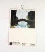 WILLIAM TURNER (1920 - 2013) COMPLETE SEVEN PAGE PICTORIAL WALL CALENDAR FOR 1986 Crossing the