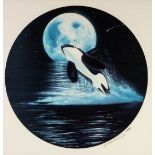 WYLAND (MODERN) ARTIST SIGNED LIMITED EDITION COLOUR PRINT ?Orca Moon?, (463/500), with