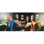 ALEX ROSS (b.1970) FOR DC COMICS ARTIST SIGNED LIMITED EDITION COLOUR PRINT ?Original Seven?, (19/