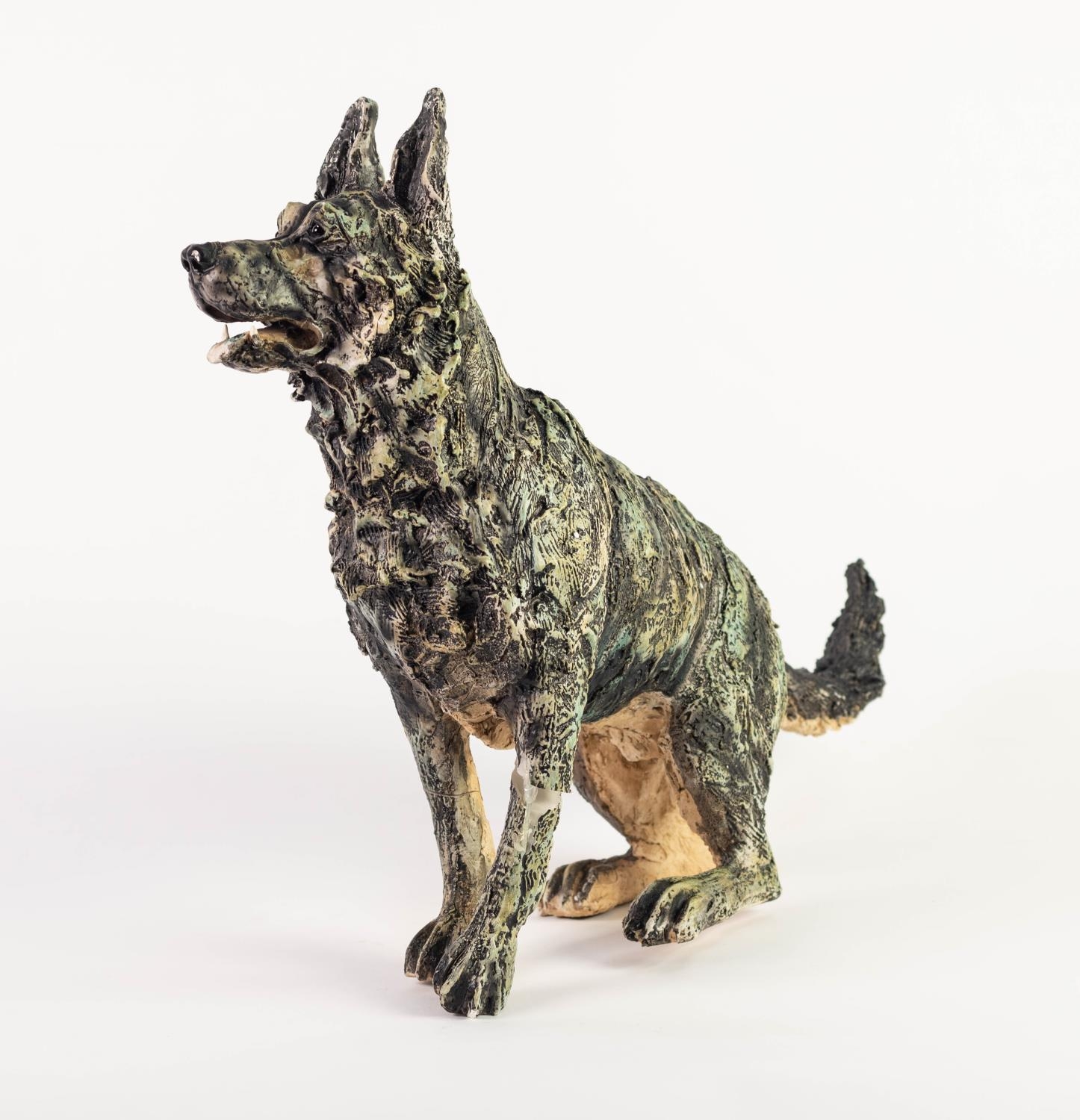 APRIL SHEPHERD (MODERN) LIMITED EDITION RESIN MODEL OF A DOG ?Raring to Go?, (007/295) with